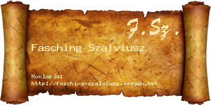Fasching Szalviusz névjegykártya